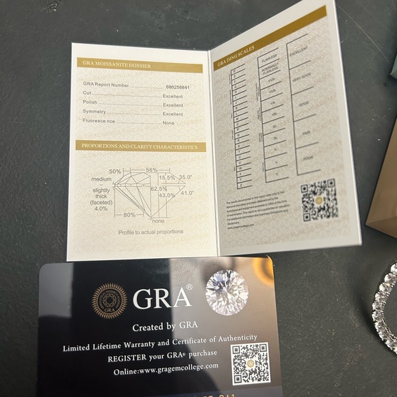 4mm Moissanite Tennis Chain 20 inch Necklace-VVS D-925 Sterling. Passes test. - Picture 8 of 14